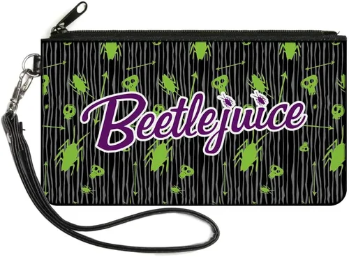 Vista 4 de Buckle-Down Monedero de lona estándar para mujer Beetlejuice, 4.25" x 3.25" Escarabajo