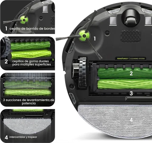 Vista 4 de iRobot Roomba Combo i5+ Robot aspirador y trapeador con vaciado automático, limpia por habitación con mapeo inteligente, se vacía hasta 60 días
