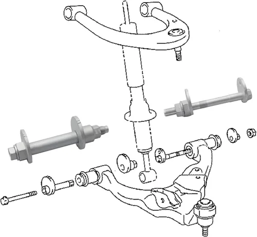 Vista 4 de Pernos de ajuste de punta inclinada de suspensión delantera, pernos de alineación de la placa de leva de control inferior para Toyota 03-09 4Runner