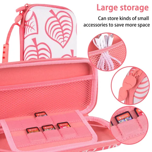 Vista 2 de TIKOdirect Carrying Case for Nintendo Switch lite, Shockproof Portable Travel Bag with Glitter Galaxy case, Screen Protectors and Cute Leaf Thumb