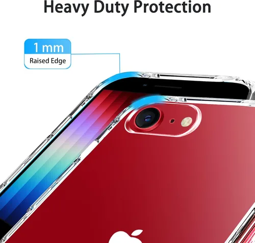 Vista 3 de JJGoo Compatible con iPhone SE (edición 2022/2020), para iPhone 8/7, transparente, a prueba de golpes, funda protectora delgada de policarbonato