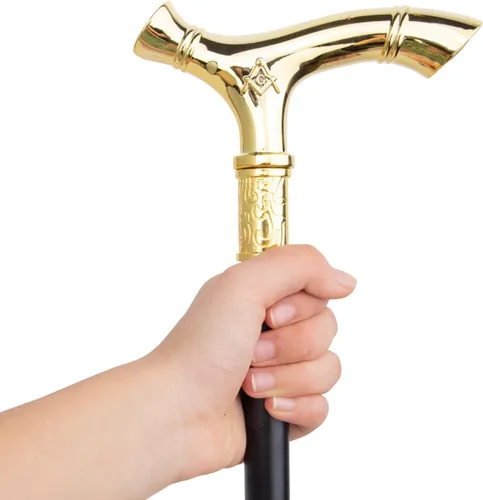 Vista 6 de Masonería de oro masonería VG alivio bastón para caminar moda bastón caballero Crosier perilla bastón 36.6 in
