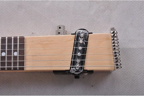 Vista 8 de Actualización Guitarra Eléctrica 6 Trastes Práctica de Plástico 6 Cuerdas Guitarra Acústica Entrenador Herramienta Partes Gadget Portátil Guitarra
