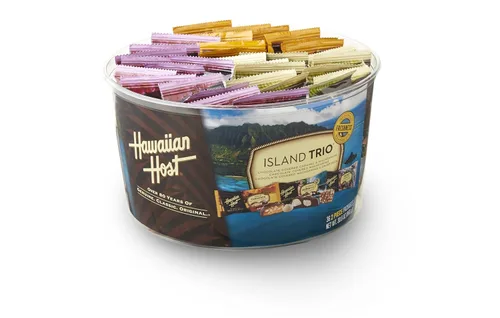 Vista 3 de Hawaiian Host Island Trio - Paquete de regalo de 36 unidades de chocolate y macadamia, 0.95 oz