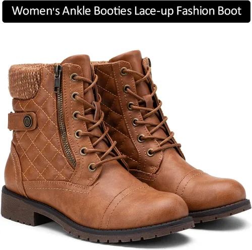 Vista 5 de Vepose Botines con estilo de combate, a la moda, para mujer