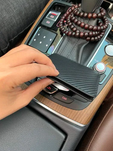 Vista 3 de Cartera delgada de cuero para hombre, billetera pequeña con bolsillo frontal con bloqueo RFID, ventana de identificación