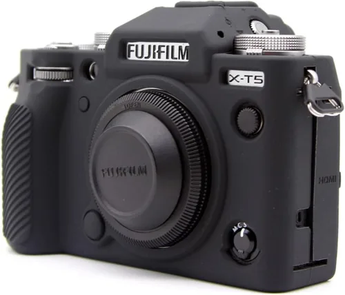 Vista 2 de Rieibi Fuji XT5 X-T5 - Funda protectora de silicona suave para cámara Fujifilm XT5 X-T5, funda ligera para cámara Fuji X-T5, color negro