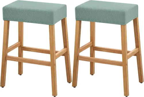 Vista 52 de YISUN Fundas de taburete rectangulares, paquete de 2 fundas elásticas impermeables para asiento de silla de montar, taburetes de bar, sillas de bar