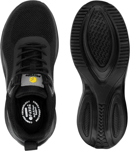 Vista 5 de FitVille Tenis de punta de acero mediana ancha para mujer, zapatos de punta de acero compuestos anchos a prueba de pinchazos, zapatos de trabajo