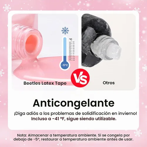Vista 6 de Beetles - Látex líquido sin olor para uñas, 0.5 onzas líquidas, color rosa