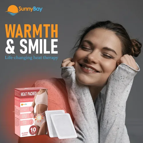 Vista 7 de Parche térmico SunnyBay para calambres menstruales, almohadillas de calor adhesivas activadas por aire para el período, calidez de 130 F hasta 8
