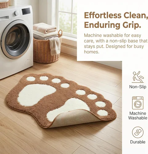 Vista 3 de TOPCHANCES Tapete de baño, antideslizante y grande para pies grandes, tapete de baño absorbente de agua, tapete de microfibra para inodoro, tapete