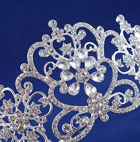 Vista 7 de WIIPU Lujo Teardrop CZ Rhinestone vidrio boda tiara corona (A1063)