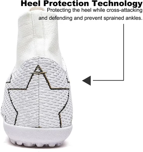 Vista 4 de MEBAMY Tacos de fútbol para hombre y mujer, zapatos de fútbol para adultos, AG TF, botas de fútbol ligeras, para interiores y exteriores, béisbol
