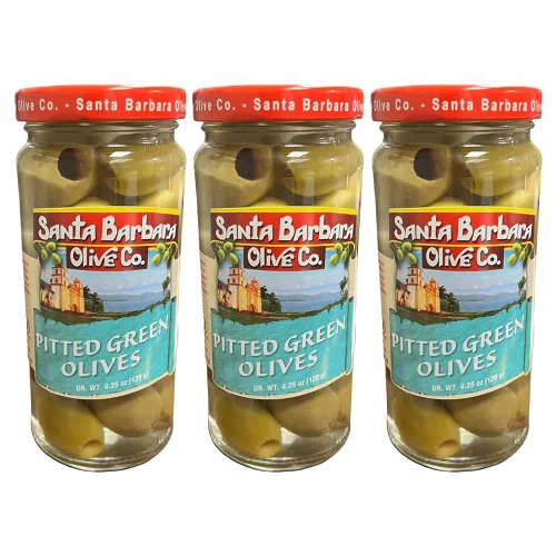 Vista 21 de Aceitunas verdes rellenas de anchoas sin hueso de Santa Barbara, perfectas para tablas de embutidos, ensaladas, pizza y pasta, paquete de 3, 5 onzas