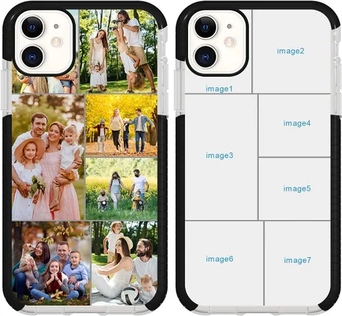 Vista 21 de Funda de teléfono personalizada para iPhone 11, diseño personalizado de fotos de collage de múltiples imágenes, resistente a los golpes, resistente