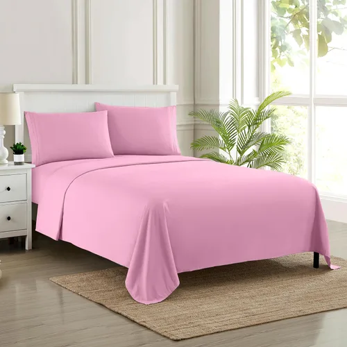 Vista 37 de Juego de sábanas extrasuaves de tamaño individual, ropa de cama transpirable y lujosa con correas elásticas integradas para las esquinas, colección