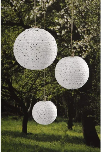 Vista 2 de Darice DT814 David Tutera - Faroles de papel con aspecto de encaje, 3 piezas, 6/8/10 pulgadas, color blanco