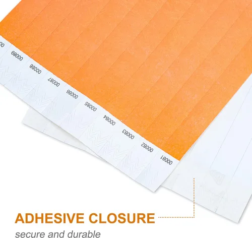 Vista 8 de DGBDPACK 500 Pcs Pulseras Numeradas 5 colores neón surtidos, correas impermeables y resistentes al desgarro para fiestas