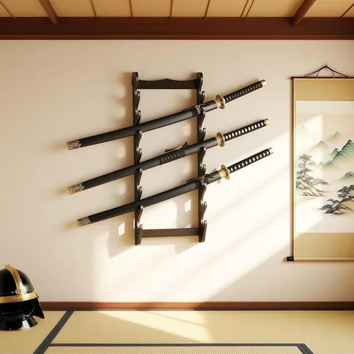 Vista 5 de Estante de 8 niveles para espadas, Katana y Wakizashi