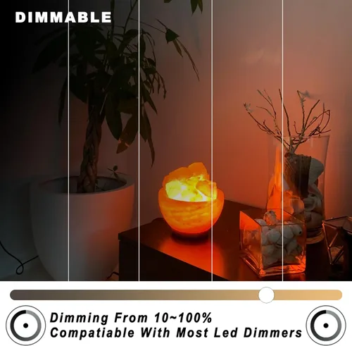 Vista 2 de Bombilla LED E12 regulable de 5 W C7, reemplaza equivalente a halógeno E12 de 40 W, blanco cálido 2700 K, base T6 de 110 V, 120 V, E12, bombillas