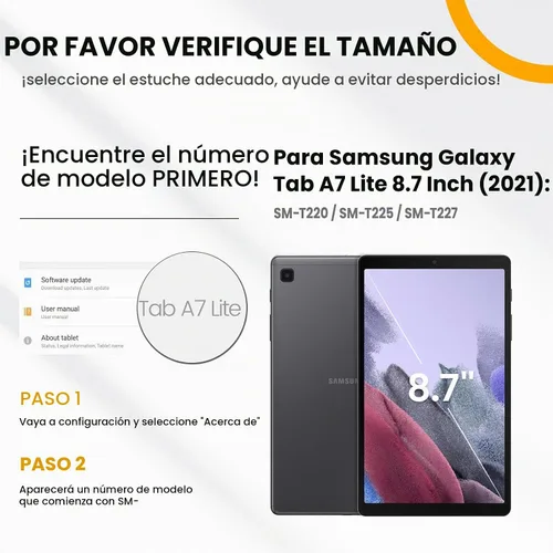 Vista 2 de Timecity Funda para tableta Samsung Galaxy Tab A7 Lite de 8,7 pulgadas