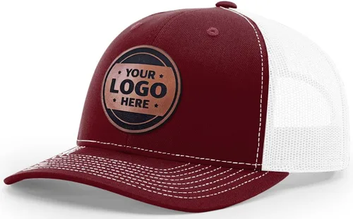 Vista 53 de Sombrero de parche de cuero de camionero personalizado grabado con láser