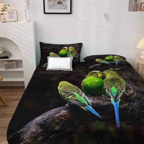 Vista 2 de Z3-&-299 - Juego de sábanas y fundas de almohada estampadas de 4 piezas, sábana bajera ajustable de microfibra suave con bolsillo profundo, sábana