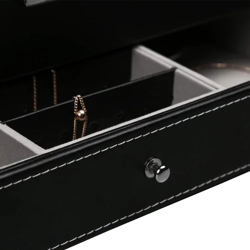 Vista 5 de Ogrmar Cajas de almacenamiento de reloj de piel sintética con 12 ranuras, para hombres y mujeres, estuche organizador de 2 niveles con tapa
