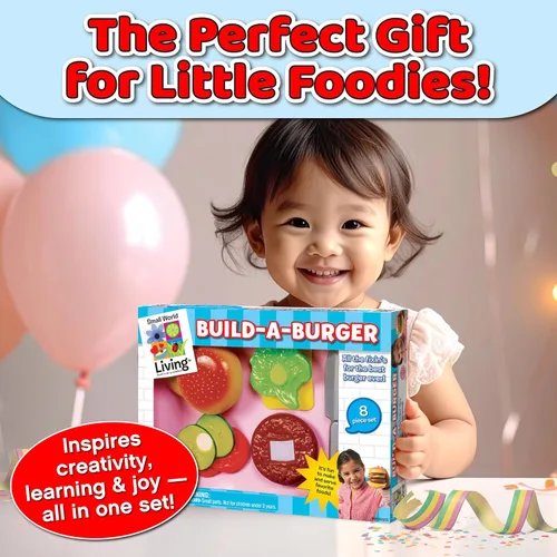 Vista 6 de Small World Toys Living - Build-A-Burger - Juego de 8 piezas