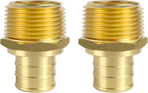 Vista 14 de SUNGATOR Paquete de 2 adaptadores machos Pex de 1 pulgada, latón sin plomo, accesorios Pex de 1 pulgada
