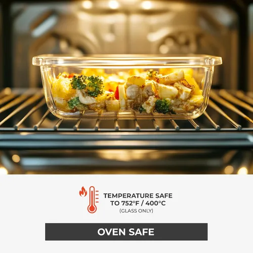 Vista 13 de Freshware - Recipientes de almacenamiento de vidrio con tapas, 24 piezas, recipientes de vidrio para almacenamiento de alimentos con tapas, a prueba