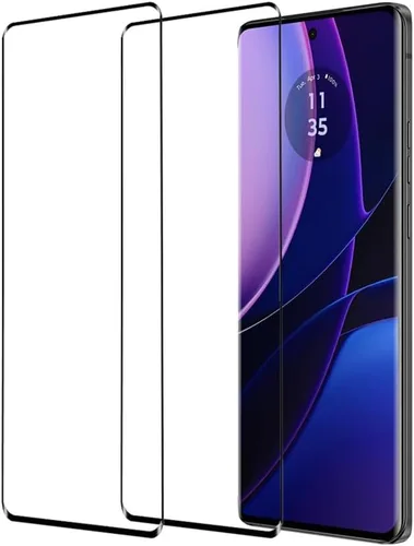 Vista 6 de Protector de pantalla curvado 3D para Motor Edge (2023), [paquete de 2] Película de cobertura completa de vidrio templado de dureza 9H para Moto