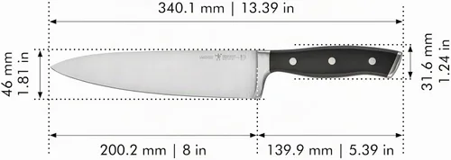 Vista 3 de Henckels - Cuchillo de chef forjado Accent de 8 pulgadas, color negro