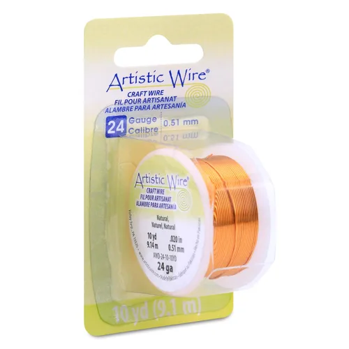 Vista 18 de Artistic Wire, alambre para manualidades de calibre 18, resistente a las manchas, color cobre envejecido en color latón antiguo, 4 yardas