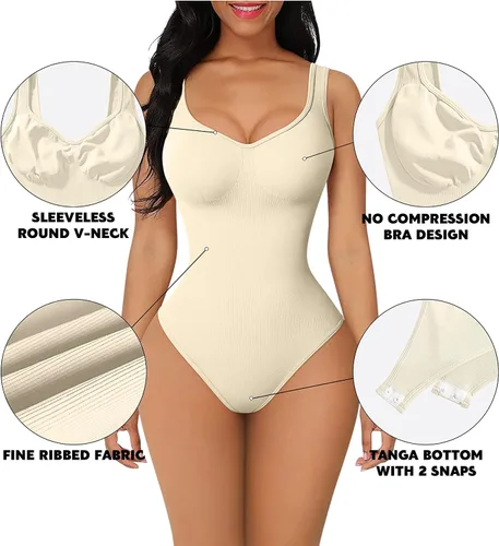 Vista 2 de GXIN Body de 2 piezas para mujer, sexy, acanalado, sin mangas, camiseta sin mangas