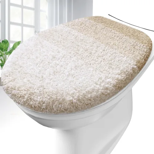 Vista 31 de OLANLY Funda de asiento de inodoro de microfibra suave para baño, cubiertas de asiento lavables a máquina, 17.5x15 pulgadas, con respaldo de goma