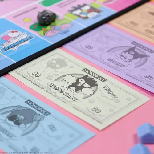 Vista 6 de Monopoly: Hello Kitty y sus amigos, Compra, vende, intercambia edificios de la serie animada, con My Melody, Badtz-Maru, Keroppi, Juego clásico