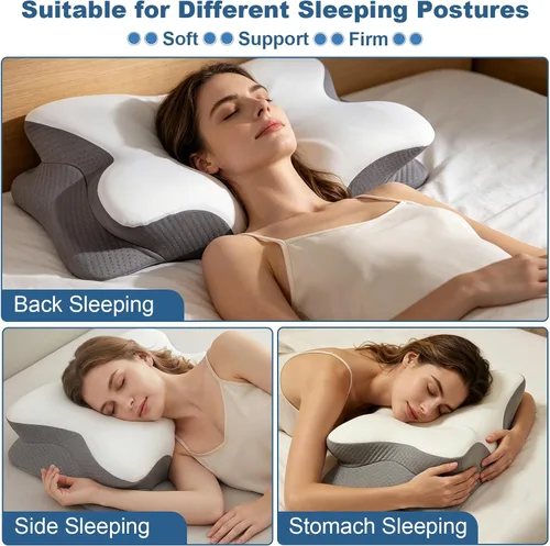 Vista 2 de Almohada cervical cervical para aliviar el dolor, almohada cervical