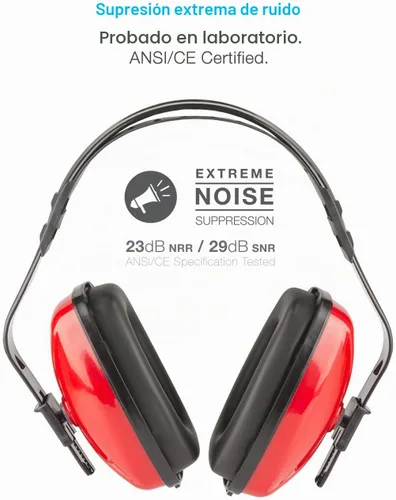 Vista 2 de Cyber Acoustics Professional Safety Lightweight Ear Muffs for Hearing Protection and Noise Reduction
