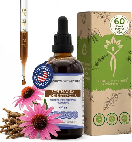 Vista 7 de Secrets of the Tribe Extracto líquido de Echinacea Angustifolia para apoyo inmunológico y salud respiratoria Suplemento de hierbas Sin alcohol