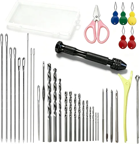 Vista 13 de Kit de 11 Piezas de Agujas para Velas, Herramienta de Inserción de Mecha Moldes Aguja Perforadora con Gancho con Ojo, Aguja para Mechas de Velas