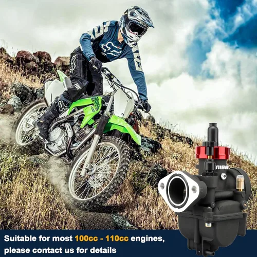 Vista 6 de Carburador NIBBI PE17 con kit de filtros de aire de 48 mm, carburador PE17 mm FL para motocicleta Fit para Dirt Bike de 100 cc 110 cc Pit Bike