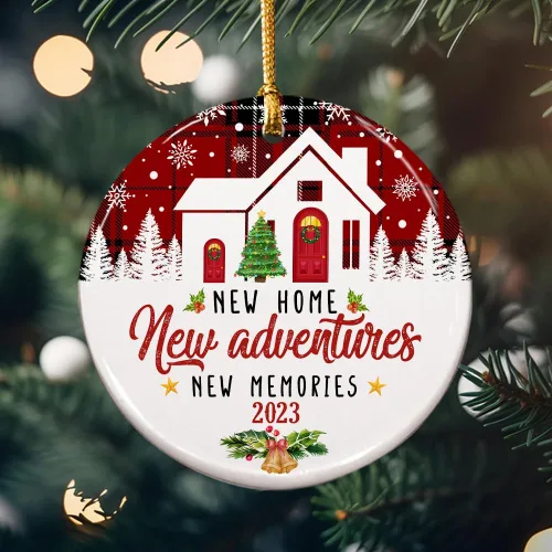 Vista 3 de Adorno de Navidad para el hogar 2023, regalo de inauguración de la casa, adorno de nuestra primera Navidad en el nuevo hogar, recuerdo del primer