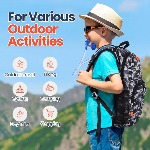 Vista 6 de Shinylin Mochila de Hidratación para Niños con Vejiga de Agua de 1.5L Mochila de Senderismo Ligera para Niños o Niñas Niños Ciclismo Escalada Correr