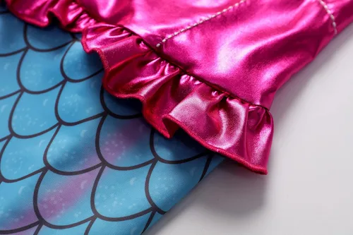 Vista 4 de Disfraz de sirena para niñas pequeñas vestido de princesa con accesorios fiesta de cumpleaños cosplay