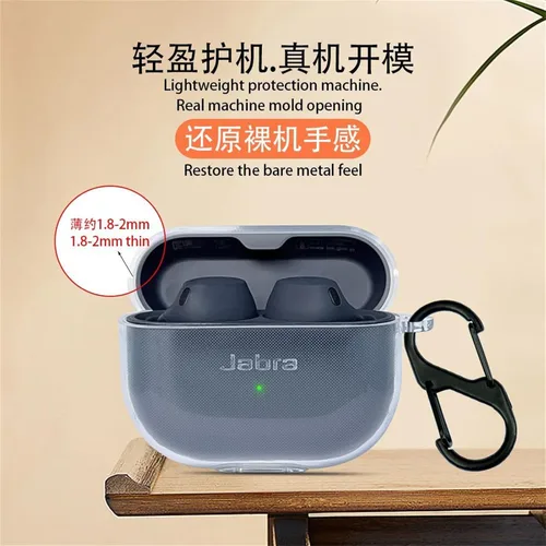 Vista 6 de DAYJOY Paquete de 2 fundas transparentes de TPU suave compatibles con Jabra Elite 10/Elite 8 Active/Elite 8 Active Gen 2/Elite 10 Gen 2, funda