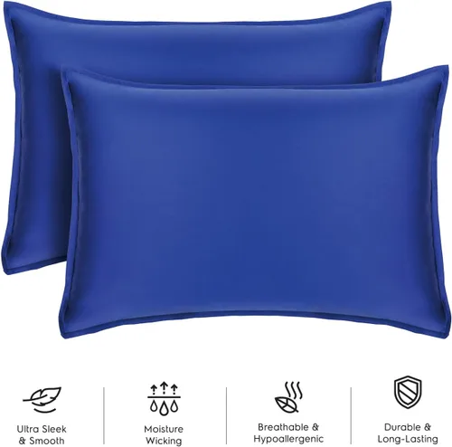Vista 4 de Tafts Juego de funda de edredón de bambú, tamaño Queen, juego de edredón de viscosa de bambú 100% orgánico, edredón de bambú 400TC y 2 fundas