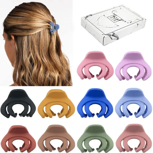 Vista 10 de MAORULU Pinza para el cabello, pinza de pulpo para cabello fino/medio grueso, para mujeres y niñas, 1.5 pulgadas, mini pinzas de mandíbula mate