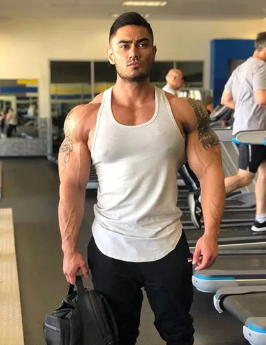 Vista 2 de Babioboa Paquete de 3 camisetas sin mangas de entrenamiento para hombre, atléticas para gimnasio, culturismo, músculo